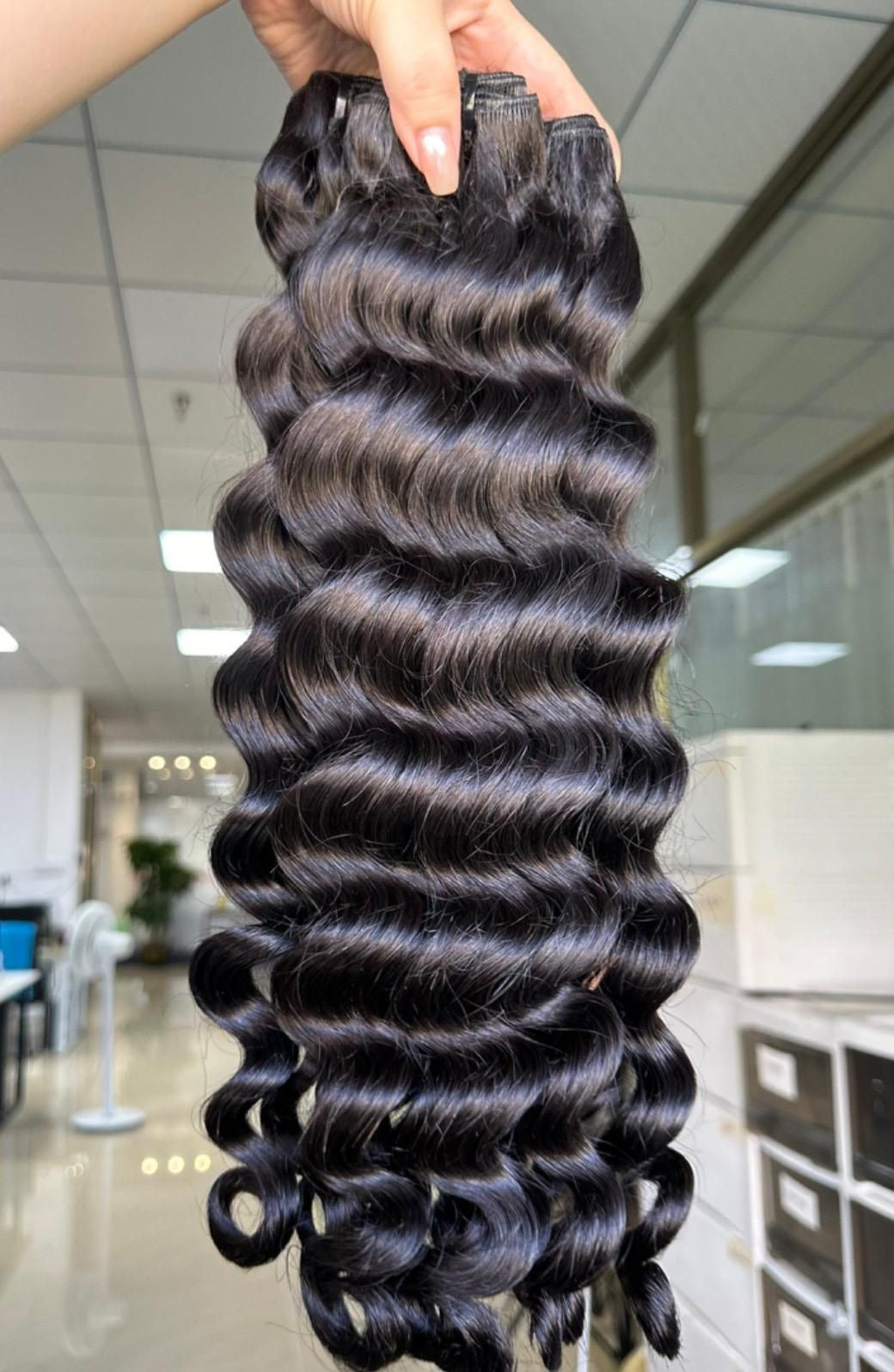 Raw Luxury Loose Deep 3 Bundles With 4X4 Transparent Closure Deal