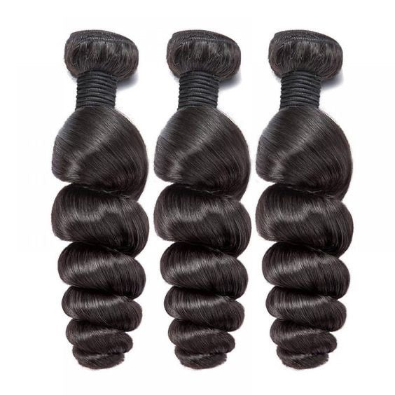 Raw Luxury Loose Wave 3 Bundles With 4X4 Transparent Closure Deal