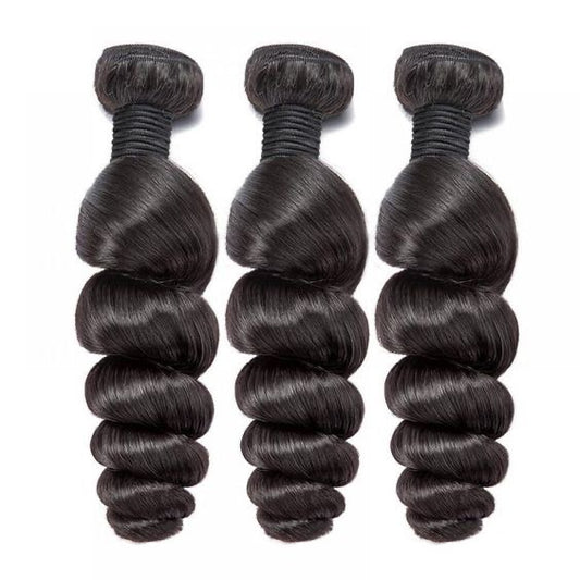 Raw Luxury Loose Wave 3 Bundles With 4X4 Transparent Closure Deal