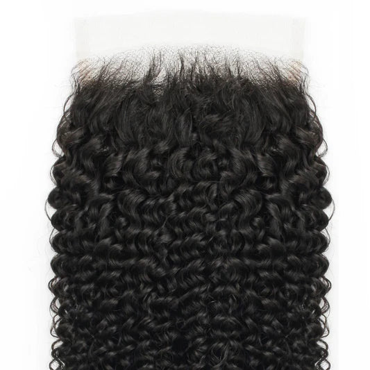 Raw Luxury Jerry Curly 3 Bundles With 4X4 Transparent Closure Deal